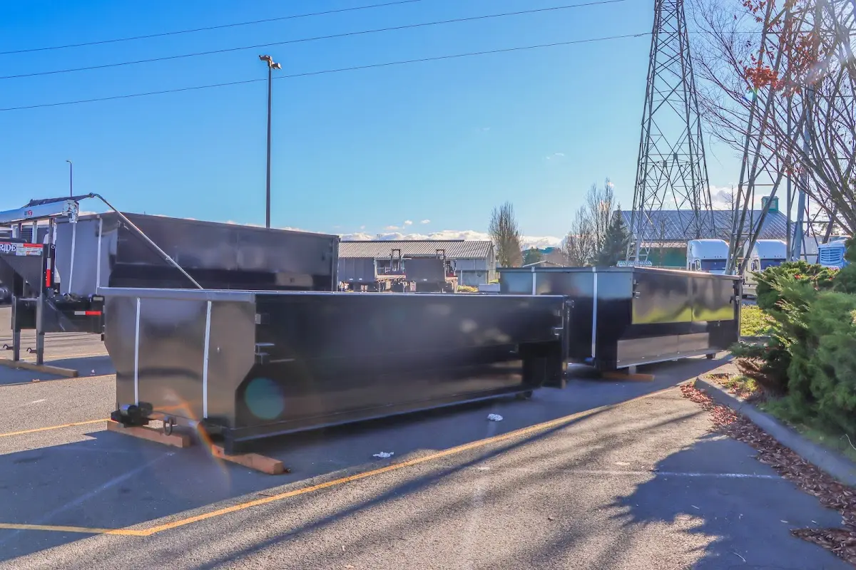 Roll-off dumpster ready for waste disposal at job site for Cleanout Dumpster Rental in Otsego